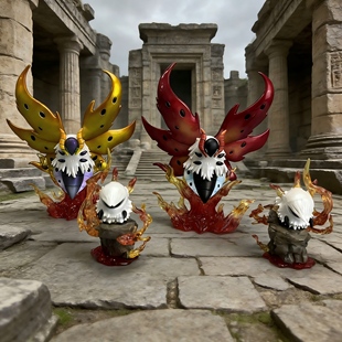 【全涂装升级版本】 燃烧虫 火神蛾进化组定制公仔手办摆件