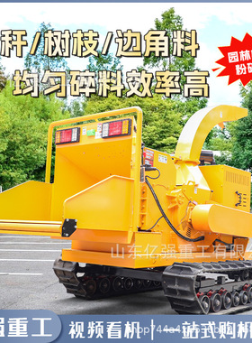 小型木材粉碎机园林物业绿化枝条破碎机干湿两用树叶树枝粉碎机