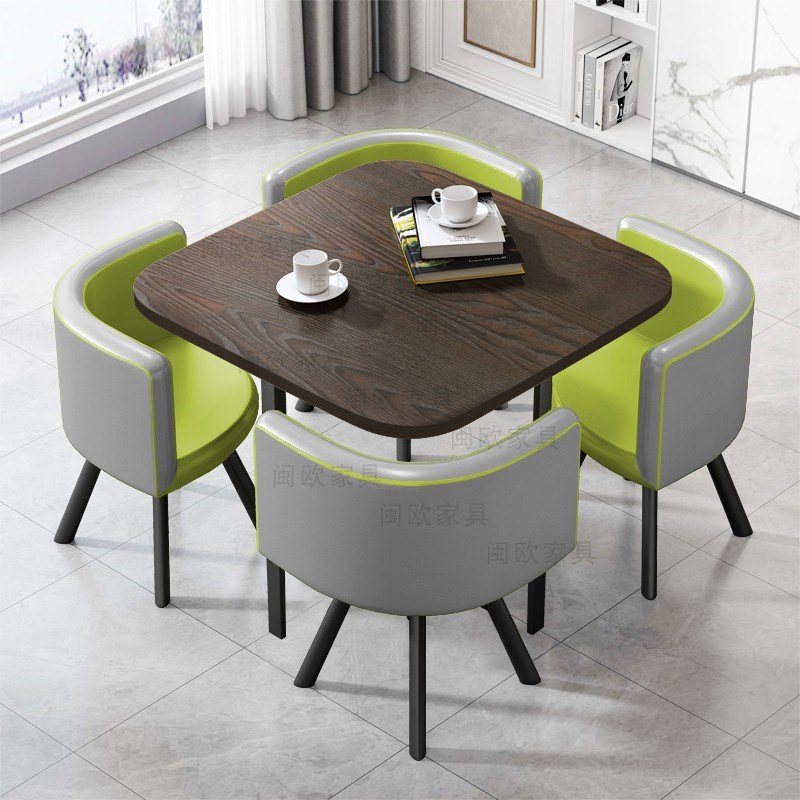 洽谈桌椅小户型租房饭桌餐桌现代圆桌家用阳台接待方桌椅