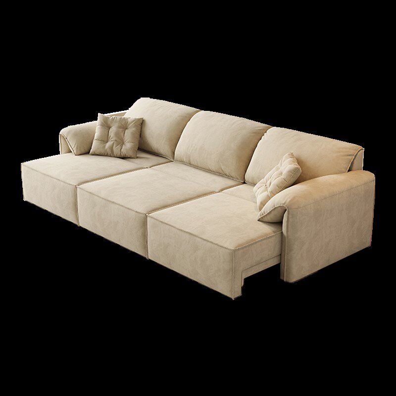 大象耳朵直布艺沙发奶油风电动伸缩沙发床遥控