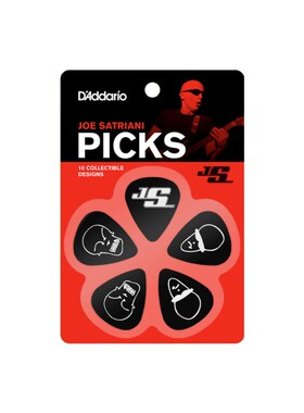 达达里奥 Joe Satriani签名款10片黑色/白色薄吉他拨片1CBK2-10JS