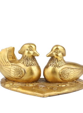 铜鸳鸯戏水家居装饰 感情 夫妻要和睦 桃花结婚婚庆卧室礼品