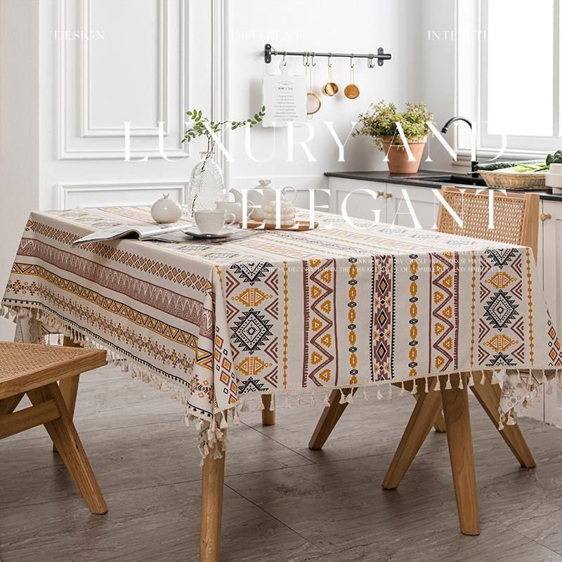 精品波西米亚桌布防水防油茶几露营餐垫民族风棉麻长方形高级,居家布艺,桌布,淘宝优惠券,粉丝福利购,淘宝优惠卷