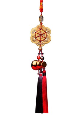 化222虎年太岁挂件镇守令吉祥葫芦六帝钱铜钱压胜钱五黄二黑锦囊