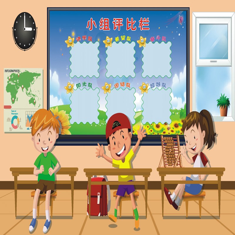 小学生班级教室布置雏鹰争章墙贴小学背书表小组表荣榜评比栏