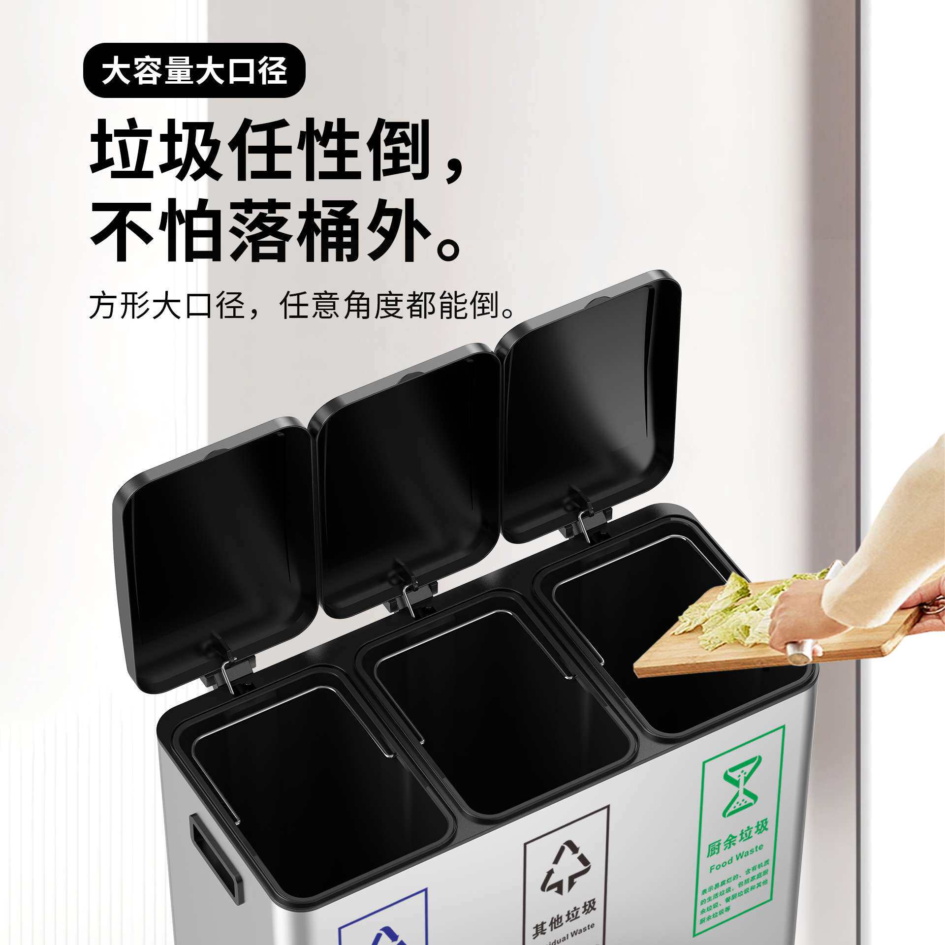 户外垃圾桶不锈钢带盖大容量脚踏割灌机/割草机/油锯