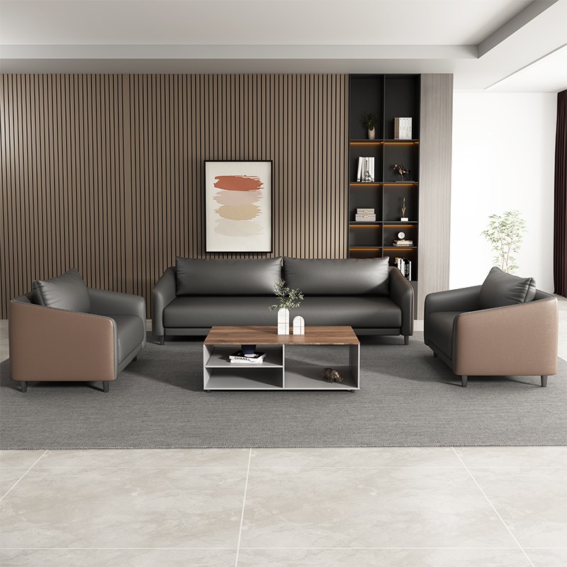 沙发办公室用现代会客接待室沙发茶几三人座商务办公沙发
