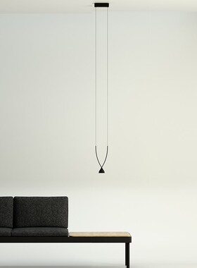 创意极简床头小吊灯造型艺术吧台黑色复式长线L楼梯间灯具