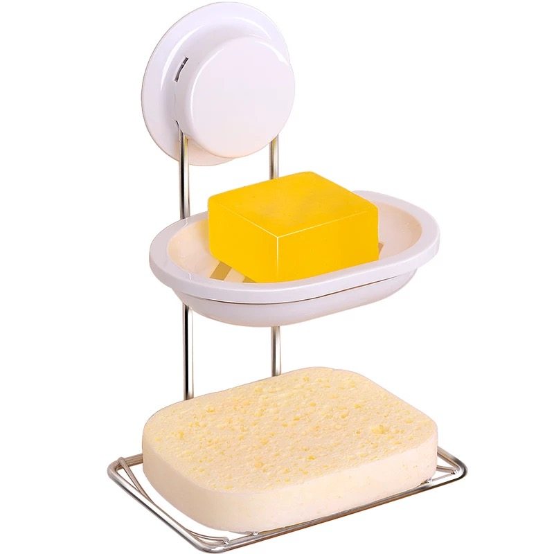 嘉宝吸盘肥皂架带盖锈钢旅行欧式创意肥皂盒香皂盒沥水托架壁挂