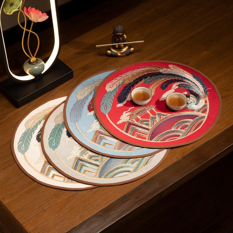 中式餐垫高级感餐桌垫隔热桌垫布垫瓶垫碗垫杯垫防烫盘垫定制,居家布艺,餐垫,淘宝优惠券,粉丝福利购,淘宝优惠卷