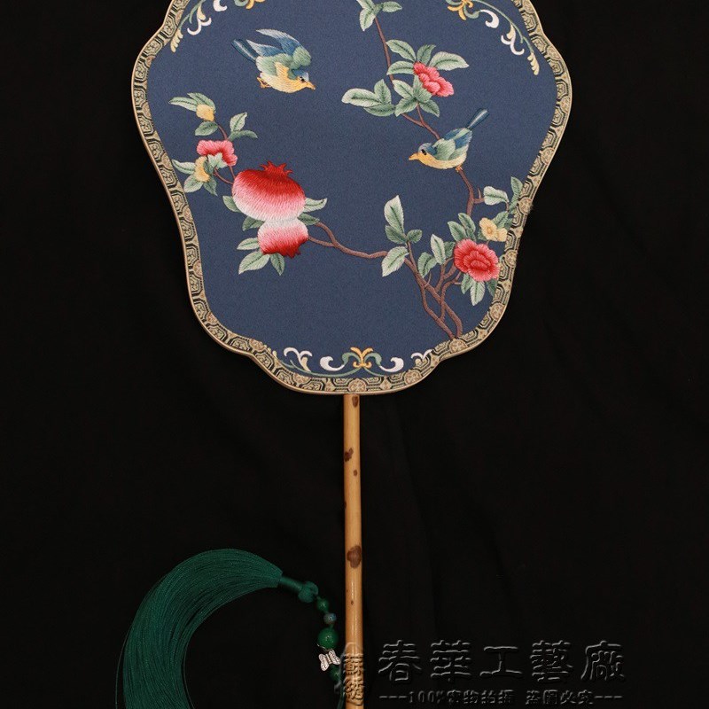 古风苏州绣花扇子中式刺绣团扇面异绣宫扇古典绣宫廷扇汉服道具