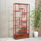 实木博古架小多宝阁书架展示架茶叶置物摆放柜古董架客厅