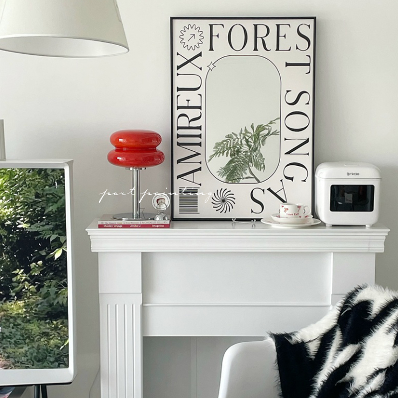 港画高级感字母艺术海报镜子画in风客厅装饰画沙发背景墙挂画