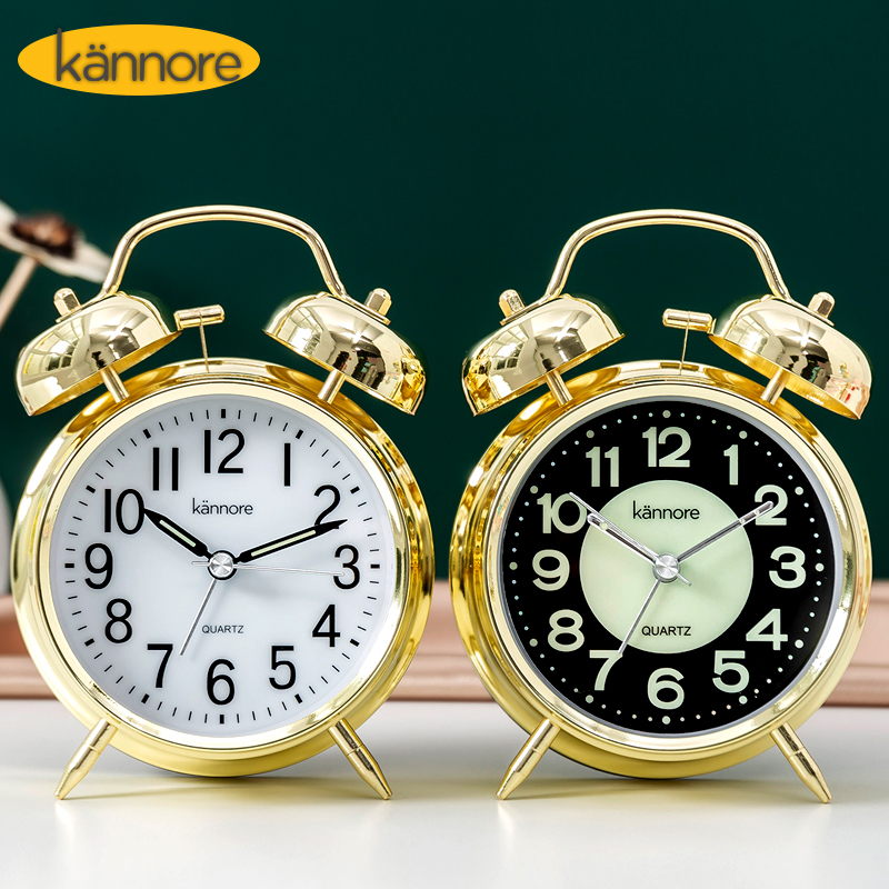 学生用床头卧室夜光静音闹钟金属打铃儿童创意时钟个性卧室钟