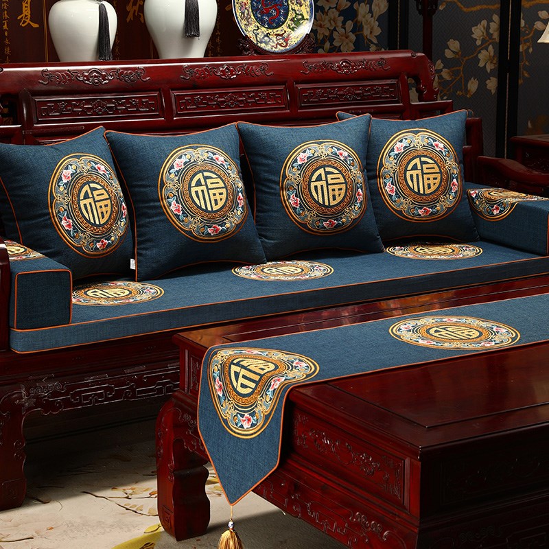 茶桌椅子坐垫乳胶中式座椅垫防滑红木家具沙发垫实木圈椅太师椅垫