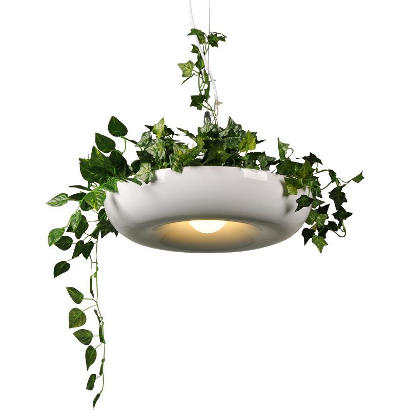 设计师灯北欧小清新创意盆栽植物空中花园吊灯餐吧铝吊餐桌楼道