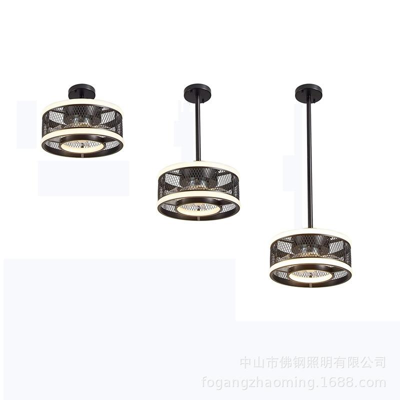 亚马逊工业风吊扇灯创意圆形铁艺壁灯酒店走廊别墅客厅餐厅风扇灯