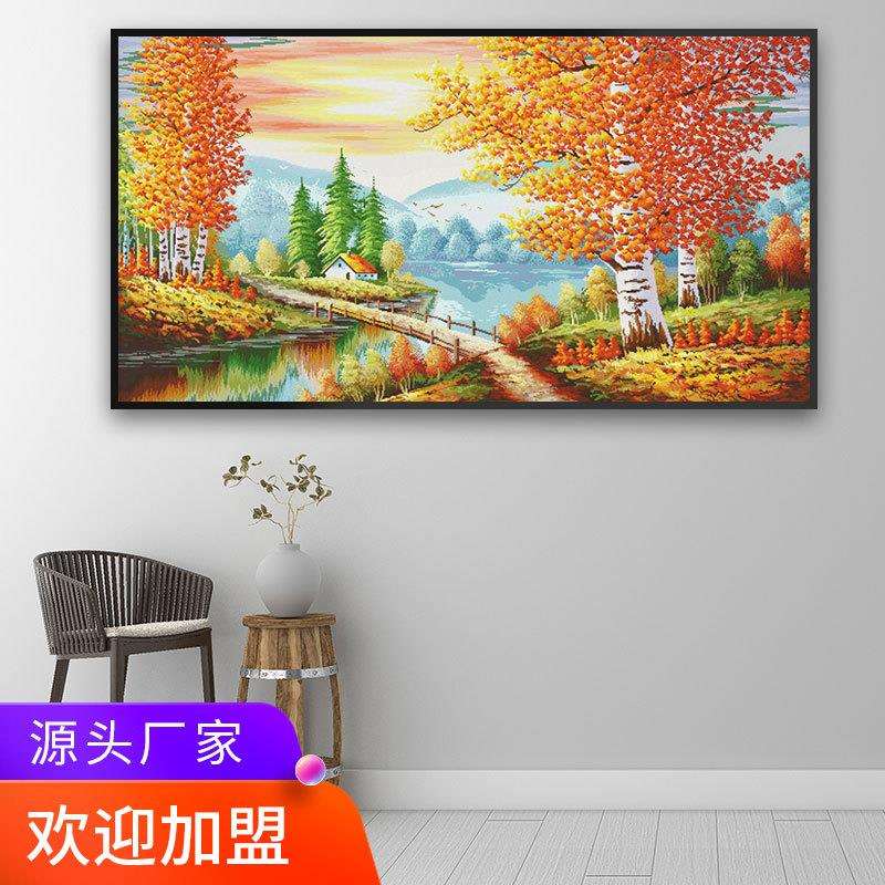 厂家金玉锦绣风景系列清新清晰印花十字绣大幅刺绣画