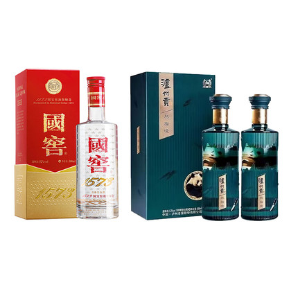 泸州老窖国窖1573单瓶52度+泸州老窖熊猫镜52度2瓶