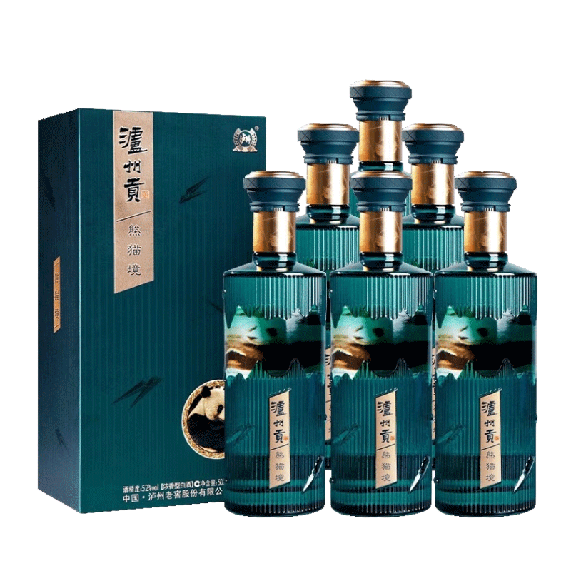 泸州老窖 泸州贡熊猫境浓香型 52°500ml*6瓶整箱宴席用酒