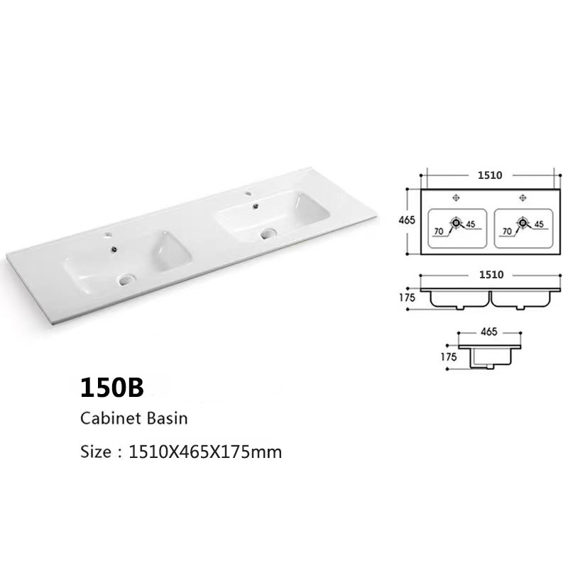 薄边盆一体半嵌入式洗脸盆陶瓷长方形盆卫生间阳台洗手盆浴室柜盆