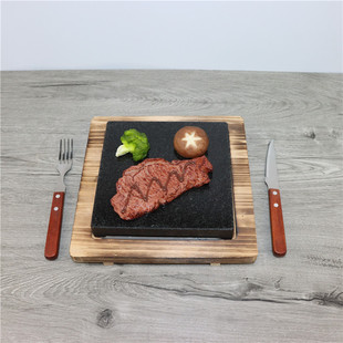 火山石板烧韩式料理牛排铁板煎盘烤箱石烤盘高温岩石烧烤盘热石烧