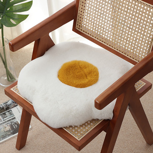 兔毛绒圆形椅垫学生记忆棉圆垫屁股垫子餐椅垫冬季办公室坐垫