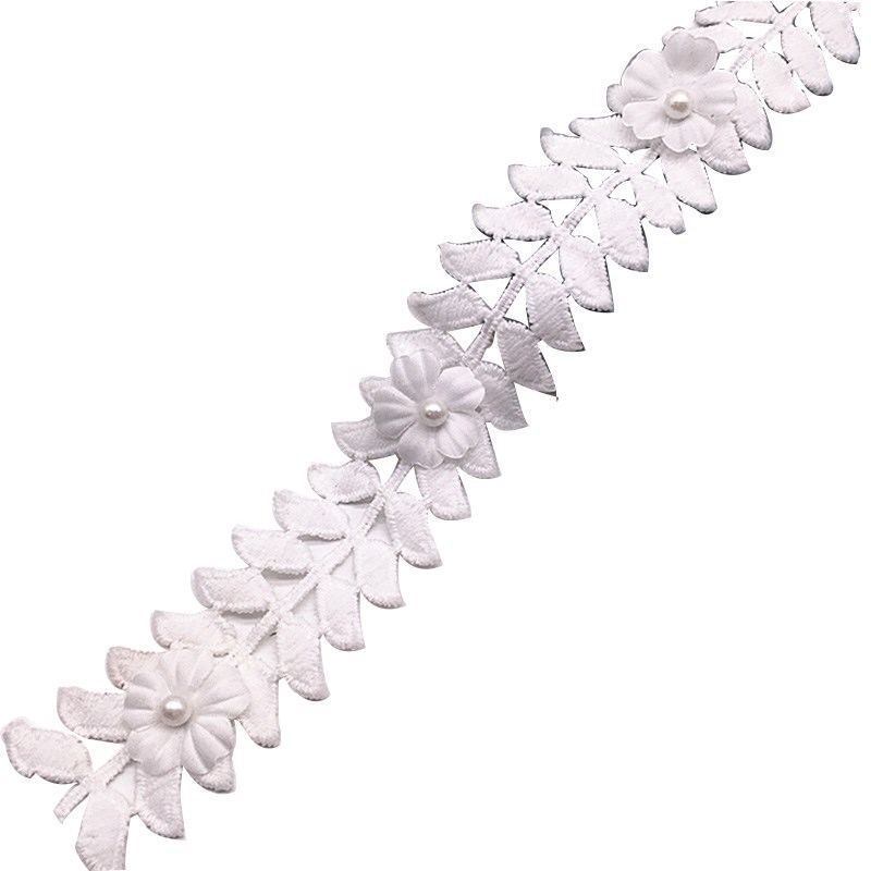 白色蕾丝镂空花边辅料装饰服饰绣花水溶蕾丝花边窗帘立边织带