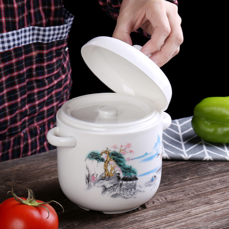 陶瓷隔水炖盅带盖大小汤盅迷你炖罐复古宫廷煲家用内胆盅碗