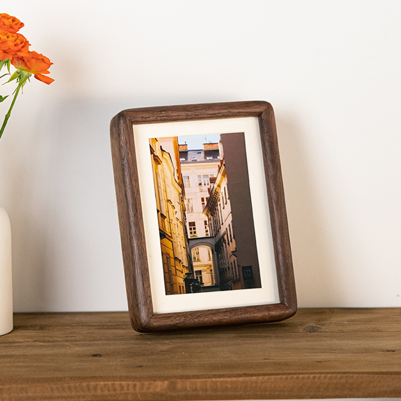 黑胡桃10寸实木相框摆台高级感6寸a4摆件8画框装裱木质洗照片做框