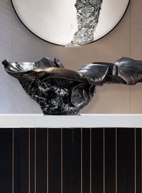 仿石玻璃钢抽象工艺品酒店大堂餐厅会所售楼玄关过道软装饰品摆件