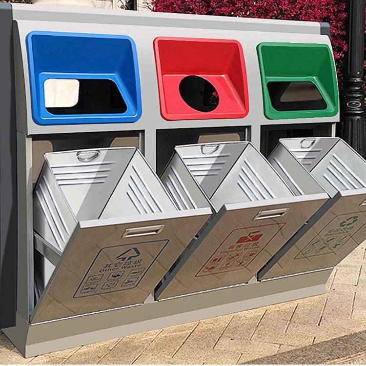 不锈钢果壳箱户外多分类二三四大型垃圾桶街道小区环卫室外新标准