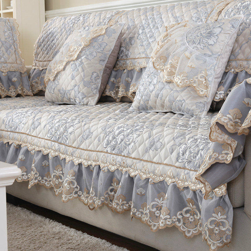 沙发垫季通用靠背巾防滑蕾丝坐垫客厅贵妃全包欧式沙发罩全盖