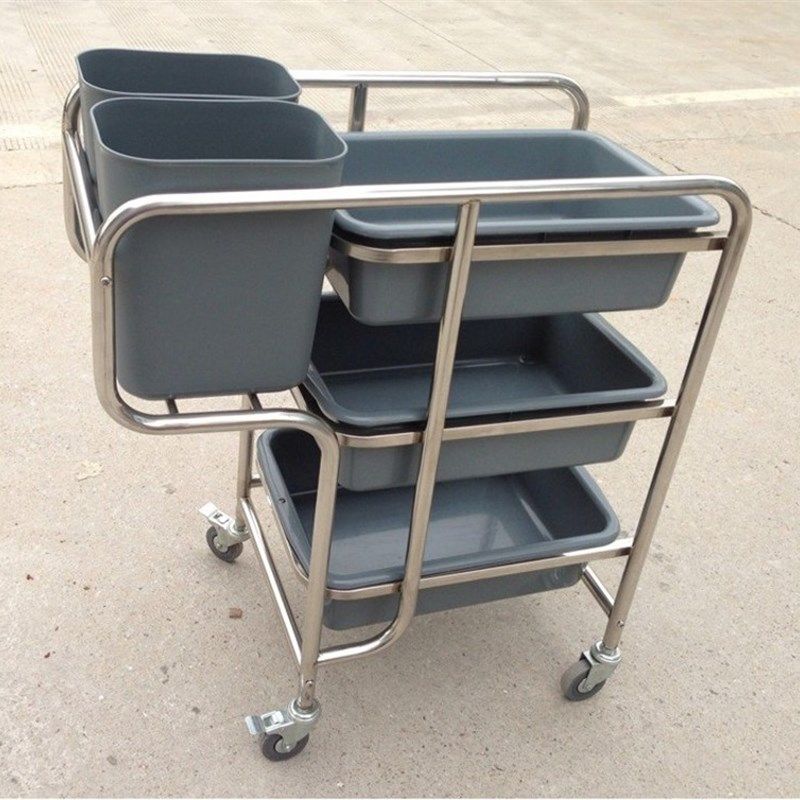 收碗车 餐盆收餐车 餐盘收集车 洁车 锈钢手推车 服务车