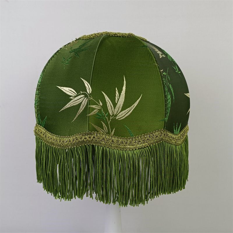 复古灯罩外壳台灯罩通用欧美流苏绿色艺术宫廷手工遮光罩