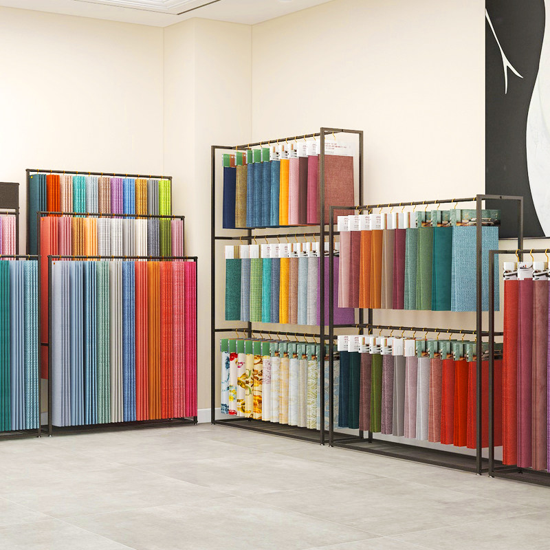 窗帘展示架布料吊卡架层多用丝巾架面料色卡样品陈列架家纺展会