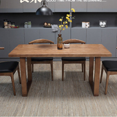 纯全实木餐桌椅长方形小户型商用吃饭桌子