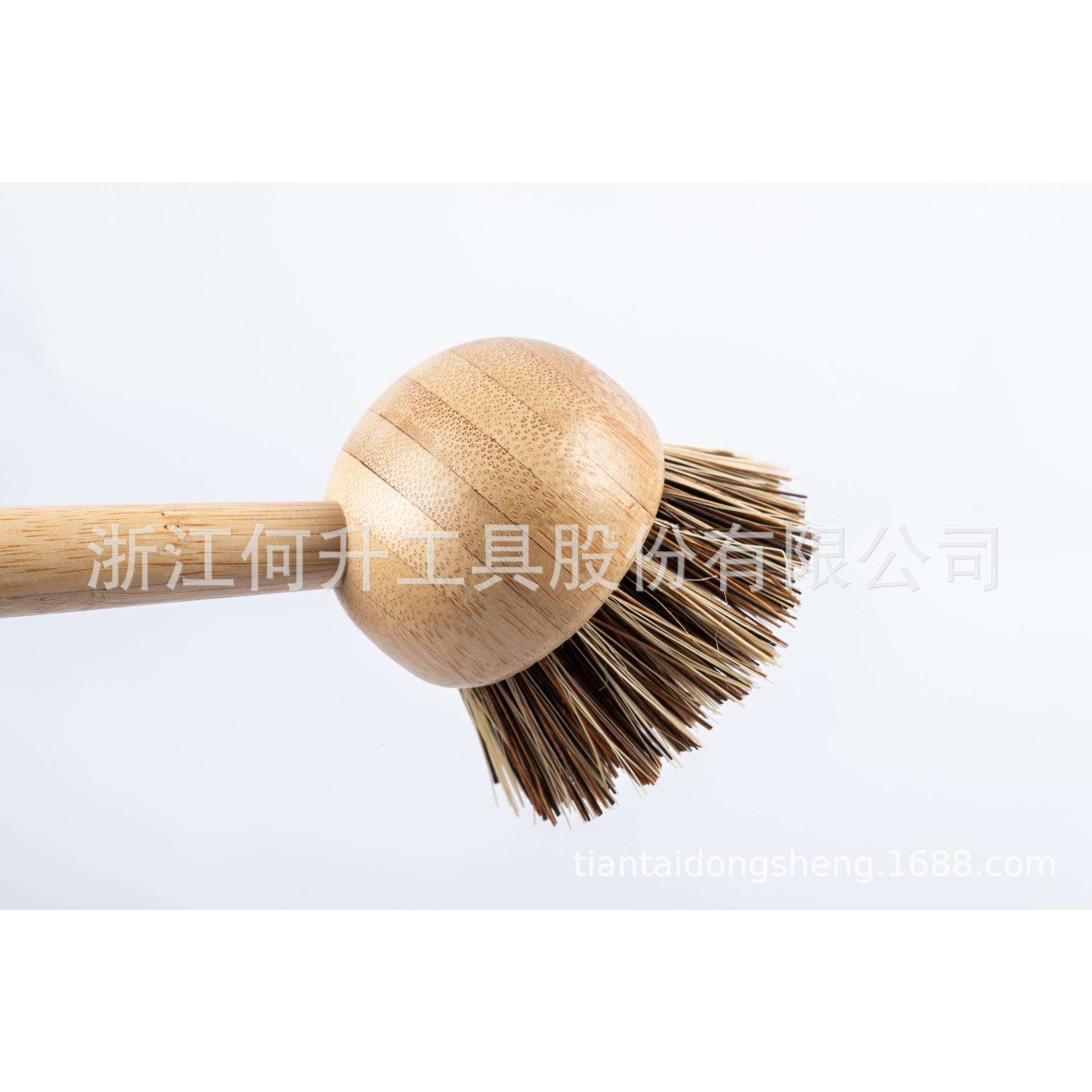 厂家生产剑麻棕榈锅刷,23cm竹子厨房椰棕碟刷洗碗刷硬毛灶台刷