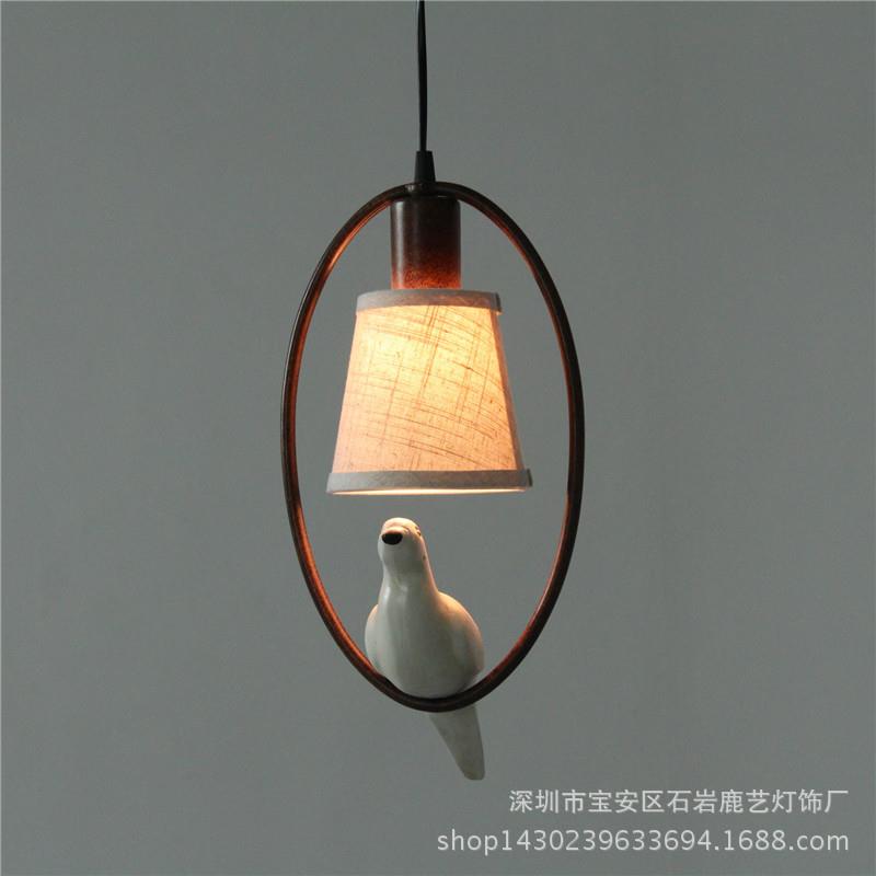美式田园复古小鸟吊灯欧式铁艺树脂玄关吧台卡座吊灯鸽子吊灯