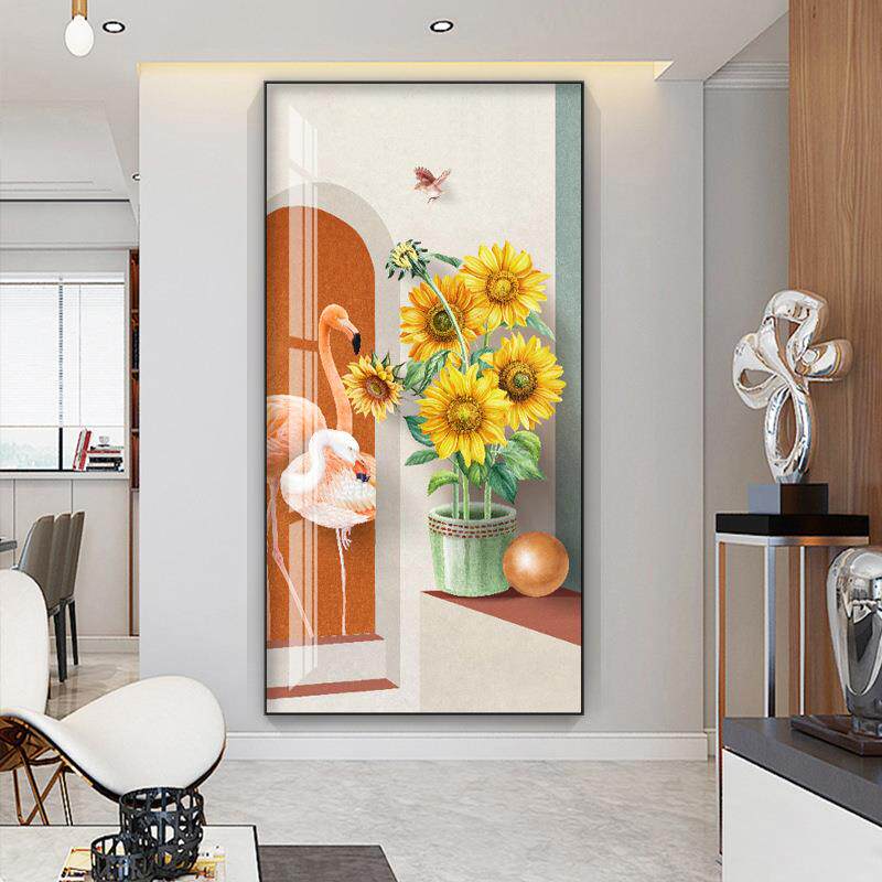 厂家直销北欧植物花卉装饰画 向日葵挂画玄关墙画日式文艺小清新
