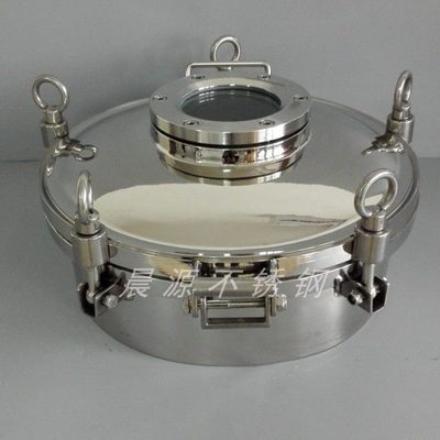 卫生级304不锈钢圆型压力人孔 锅炉油罐车手孔检修孔快开人孔盖