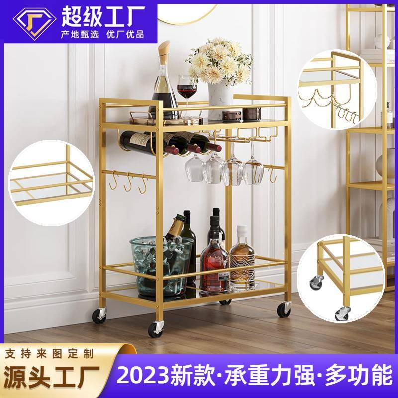 跨境热销手推餐车摆摊车酒店餐厅送餐车茶水车酒架厨房置物架