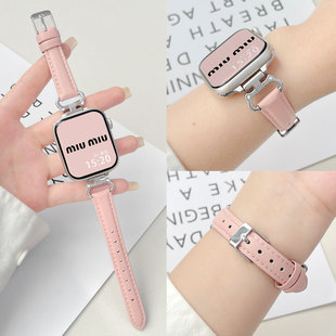 适用红米手表watch6 腕带ins风3代替换带 5小蛮腰皮质小米9pro表带8pro智能配件redmiwatch4女生可爱猫耳个性