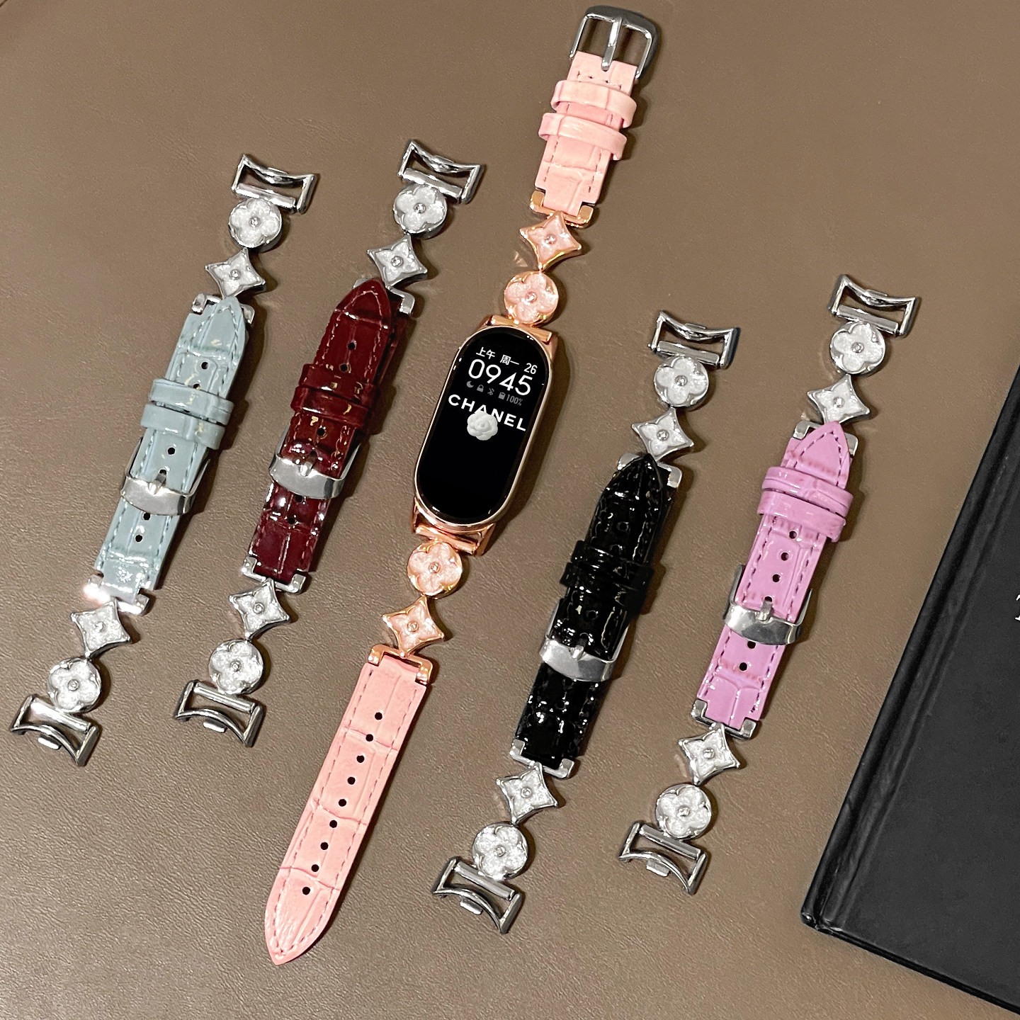 小米表带老花竹节纹皮质psnld