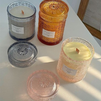 意大利ofn浮雕繁玻璃杯香薰蜡烛  种香型任选只要