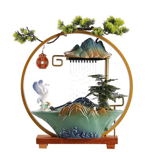 招财流水生财循环水创意假山喷泉加湿客厅办公室业礼品