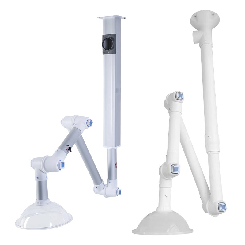 实验室万向抽气罩吸风罩PP三节通风罩排气排风罩移动集气罩吸气臂