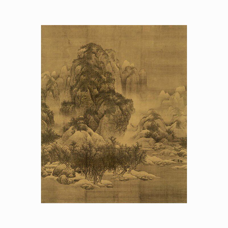 范宽雪景寒林图国画山水画真迹微喷复制书房客厅装饰卷轴挂画临摹