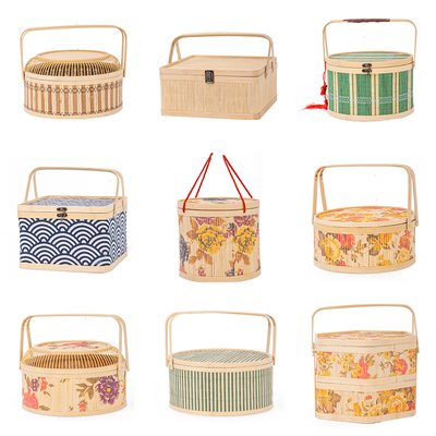 中秋节空盒子竹编端午节粽子提篮春节礼品外包装创意竹盒