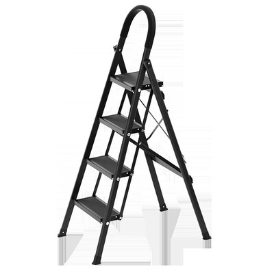 多力梯子铝合金加厚字梯五步伸缩梯